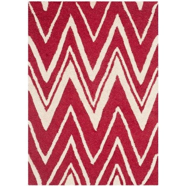 Safavieh 5 x 8 ft. Cambridge Hand Tufted Medium Rectangle Area RugRed & Ivory - CAM711H-5