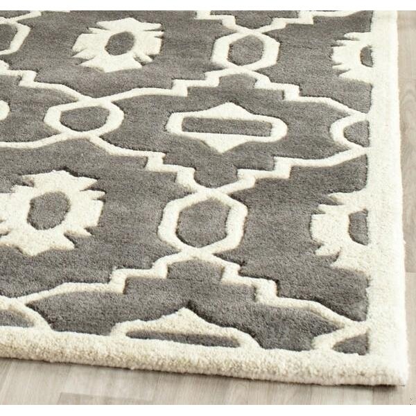 Safavieh 5 Ft. x 5 Ft. Square- Contemporary Chatham Dark Grey And Ivory Hand Tufted Rug - CHT745D-5SQ