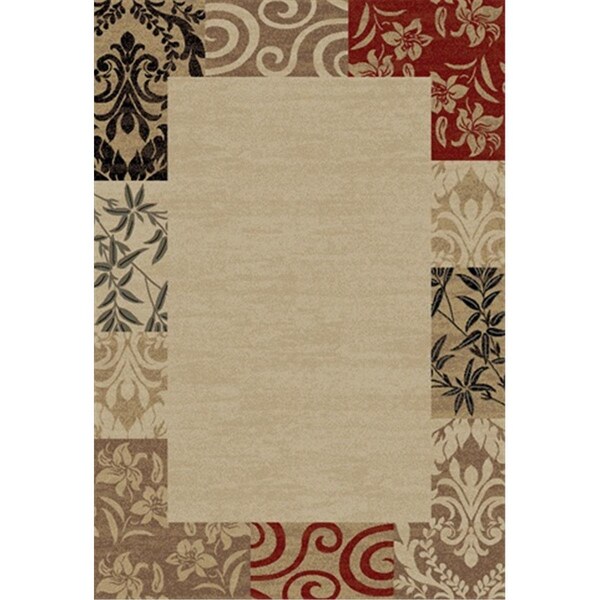 Perfectpillows Barclay Vane Willow Damask 3 ft. 11 in. x 5 ft. 3 in. Rectangular Area Rug in Beige - PE1575503