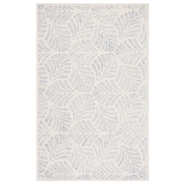 Safavieh 5 x 8 ft. Martha Stewart 300 Rectangle Area Rug Ivory & Blue - MSR3529M-5