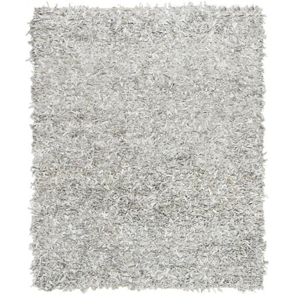 Safavieh Leather Shag Large Rectangle Area RugGrey & White 8 x 10 ft. - LSG601C-8