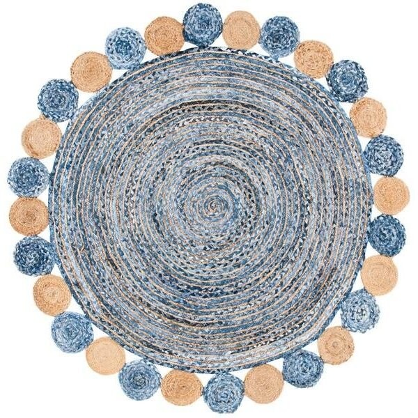 Safavieh 2 ft.-3 in. x 8 ft. Cape Cod Hand Woven Runner RugBlue & Beige - CAP201C-28