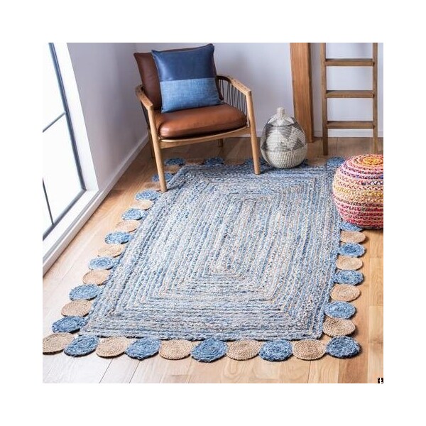Safavieh 2 ft.-3 in. x 8 ft. Cape Cod Hand Woven Runner RugBlue & Beige - CAP201C-28