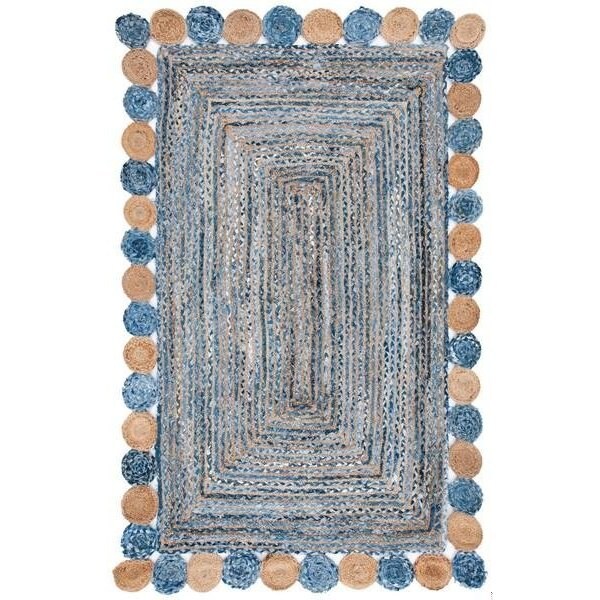 Safavieh 2 ft.-3 in. x 8 ft. Cape Cod Hand Woven Runner RugBlue & Beige - CAP201C-28