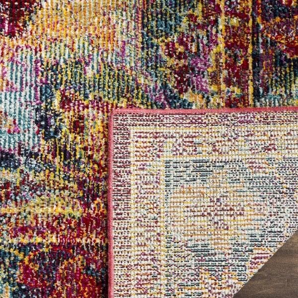 Safavieh Crystal Power Loomed Runner Area Rug, Ruby and Navy - 2 ft.-2 in. x 7 ft. - CRS508R-27
