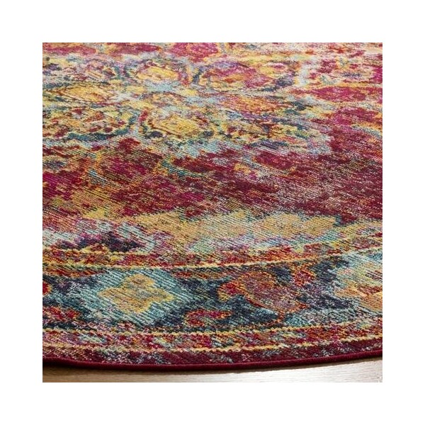 Safavieh Crystal Power Loomed Runner Area Rug, Ruby and Navy - 2 ft.-2 in. x 7 ft. - CRS508R-27
