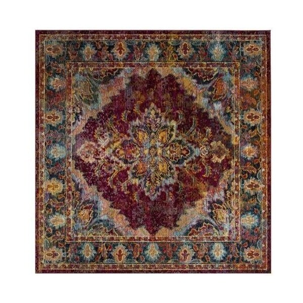 Safavieh Crystal Power Loomed Runner Area Rug, Ruby and Navy - 2 ft.-2 in. x 7 ft. - CRS508R-27