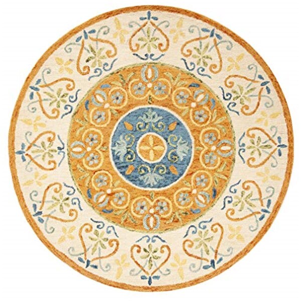 Safavieh 5 x 5 ft. Novelty Round Hand-Tufted Rug Rust & Ivory - NOV601P-5R