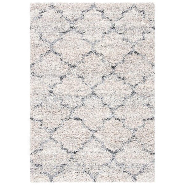 Safavieh 4 x 6 ft. Fontana Shag 800 Contemporary Rectangle Power Loomed Rug Gray & Ivory - FNT888F-4