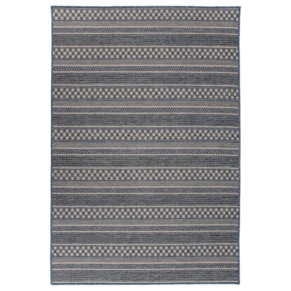 World Rug Gallery Bohemian Stripes Indoor/Outdoor Area Rug 5' x 7' Blue - 418BLUE5X7