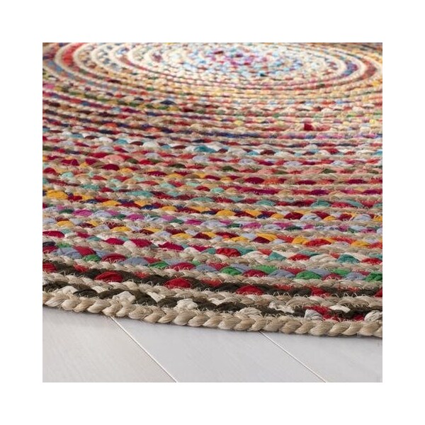 Safavieh 6 x 6 ft. BohemianCape Cod Hand Woven Area RugNatural & Multi - CAP251A-6SQ