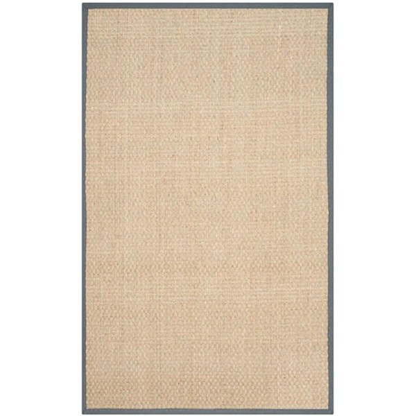Safavieh Natural Fiber Rectangle Area Rug, Natural and Dark Grey - 2 ft.-6 in. x 12 ft. - NF114Q-212