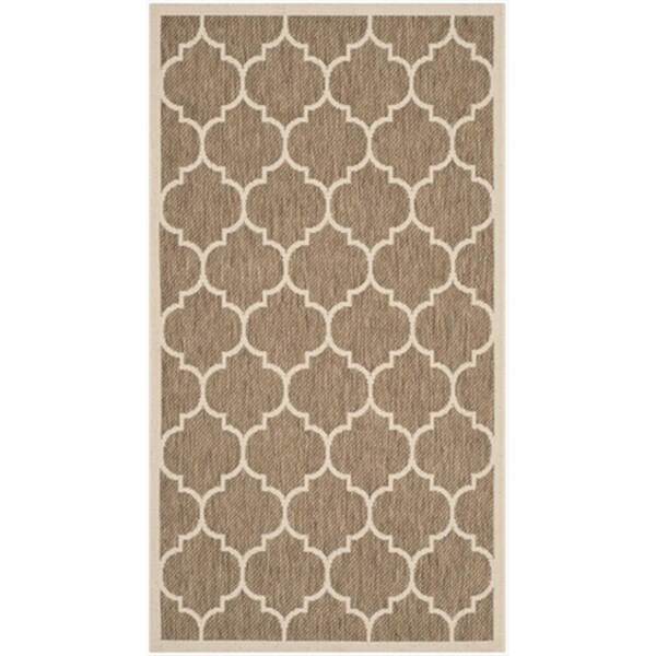 Safavieh 2 Ft. -7 In. X 5 Ft. Runner Indoor-Outdoor Courtyard- Brown And Bone- Machine Made Rug - CY6914-242-3