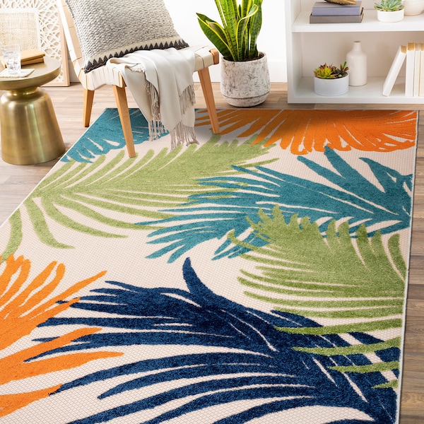 World Rug Gallery Amalfi Contemporary Tropical Floral Indoor/Outdoor Area Rug 6' x 9' Multi - 8013MULTI6X9