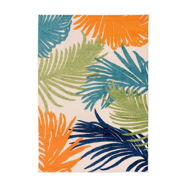 World Rug Gallery Amalfi Contemporary Tropical Floral Indoor/Outdoor Area Rug 6' x 9' Multi - 8013MULTI6X9