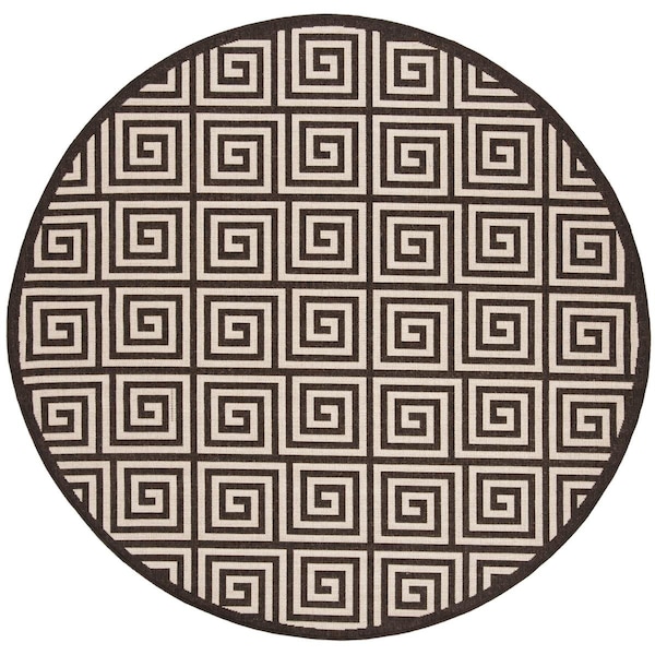 Safavieh 6 ft.-7 in. x 6 ft.-7 in. Round Linden 100 Power Loomed RugNatural & Brown - LND129B-6R