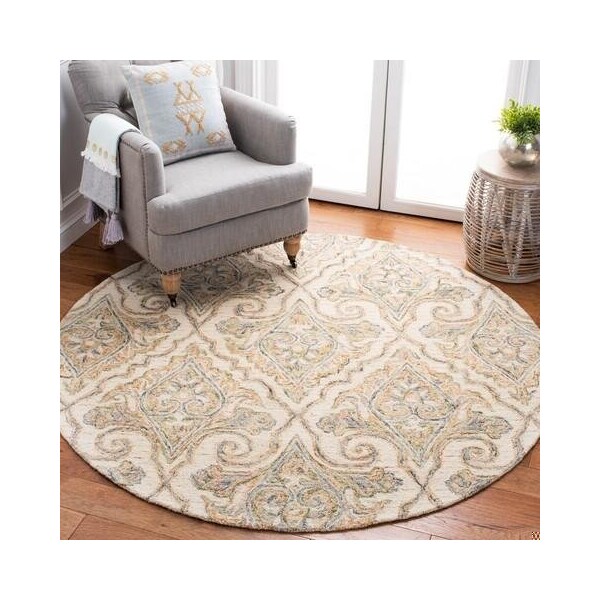 Safavieh Aubusson Contemporary Rectangle Hand Tufted RugsIvory & Green 5 x 8 ft. - AUB103A-5