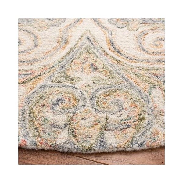 Safavieh Aubusson Contemporary Rectangle Hand Tufted RugsIvory & Green 5 x 8 ft. - AUB103A-5