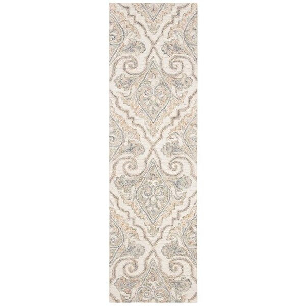 Safavieh Aubusson Contemporary Rectangle Hand Tufted RugsIvory & Green 5 x 8 ft. - AUB103A-5