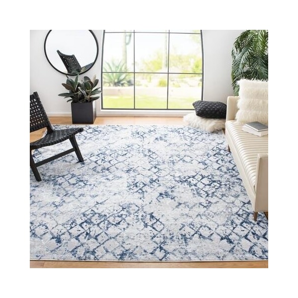 Safavieh 11 x 15 ft. Amelia 700 Contemporary Rectangle Rug, Grey & Navy - ALA783H-1115