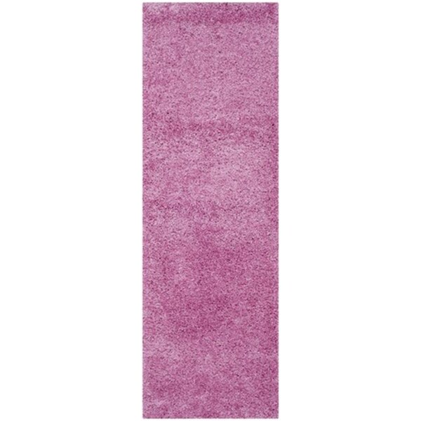 Safavieh Shag Power Loomed Runner Rug- Pink- 2 ft. 3 in. x 11 ft. - SG151-3232-211