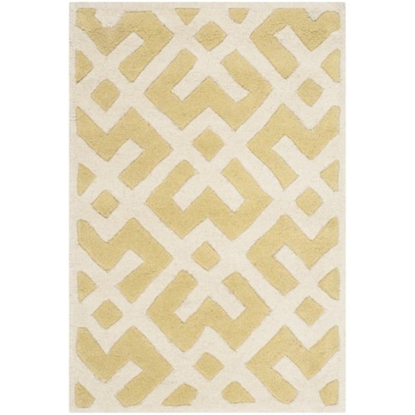 Safavieh Chatham Hand Tufted Rectangle Rug- Light Gold - Ivory- 3 x 5 ft. - CHT719L-3