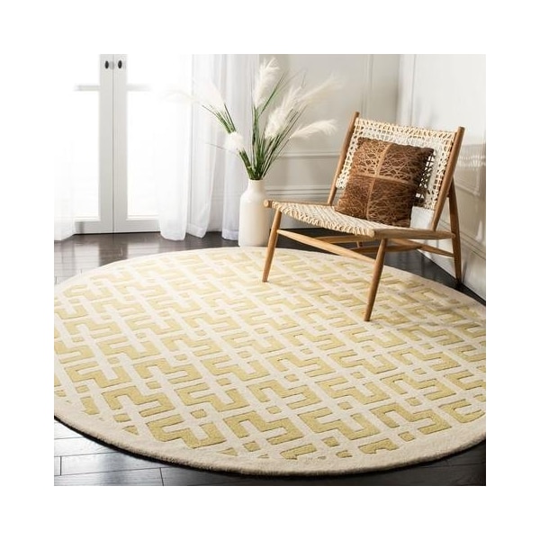 Safavieh Chatham Hand Tufted Rectangle Rug- Light Gold - Ivory- 3 x 5 ft. - CHT719L-3