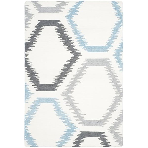 Safavieh Dhurries Hand Woven Flat Weave Rectangle Rug- Ivory - Multi- 4 x 6 ft. - DHU655A-4