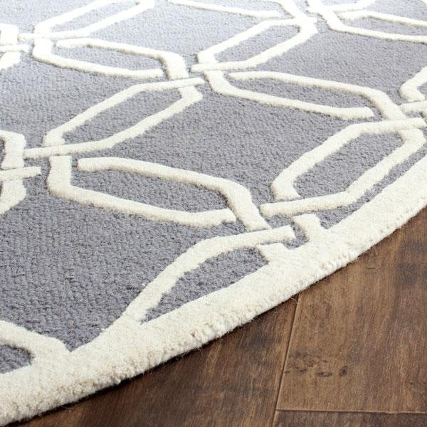Safavieh Cambridge Hand Tufted Runner Rug- Dark Grey - Ivory- 2 ft. 6 in. x 8 ft. - CAM311D-28