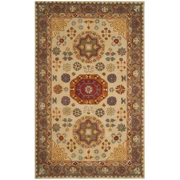 Safavieh Heritage Hand Tufted Rectangle RugBeige & Multi Color 9 x 12 ft. - HG402A-9