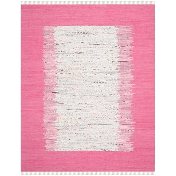 Safavieh Montauk Hand Woven Square Rug- Ivory - Pink- 4 x 4 ft. - MTK711A-4SQ