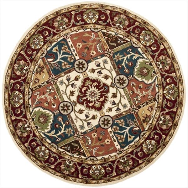 Safavieh 6 x 6 ft. Round- Traditional Heritage Multi And Red Hand Tufted Rug - HG925A-6R