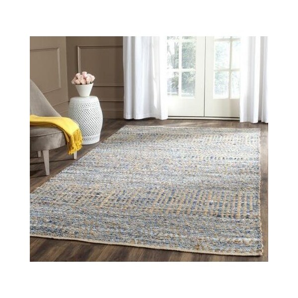 Safavieh 2 ft.-3 in. x 18 ft. Cape Cod Hand Woven Runner Area Rug, Natural and Blue - CAP353A-218