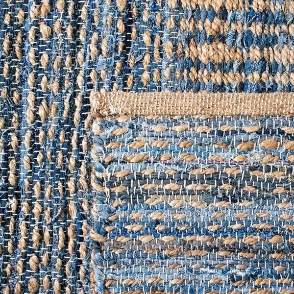 Safavieh 2 ft.-3 in. x 18 ft. Cape Cod Hand Woven Runner Area Rug, Natural and Blue - CAP353A-218