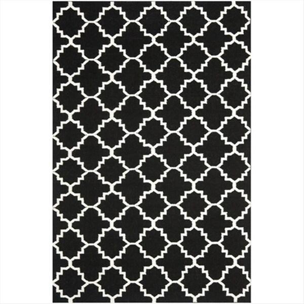 Safavieh 10 Ft. X 14 Ft. Large Rectangle Contemporary Dhurries, Black And Ivory, Flatweave Rug - DHU554L-10