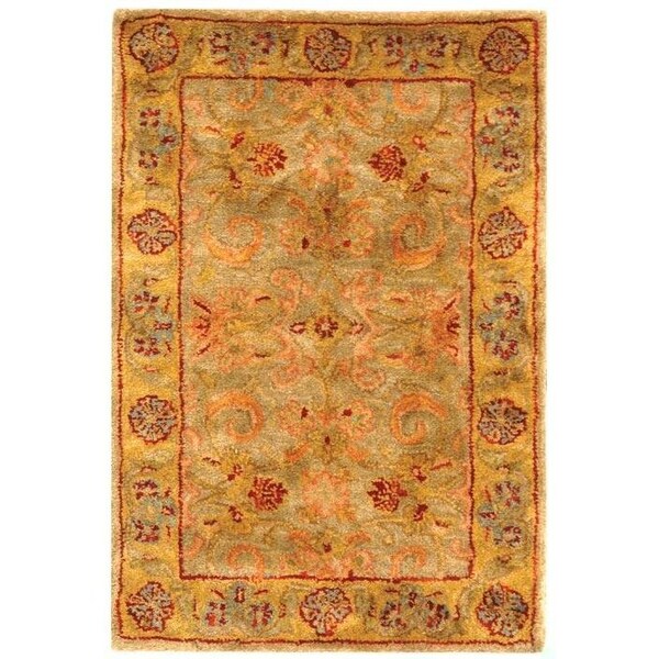 Safavieh 2 Ft. - 3 In. x 8 Ft. Runner- Traditional Classic Light Green And Gold Hand Tufted Rug - CL324A-28