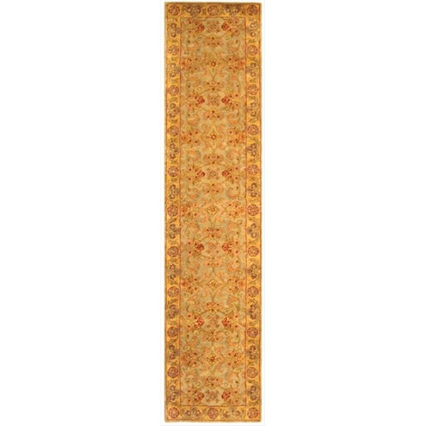 Safavieh 2 Ft. - 3 In. x 8 Ft. Runner- Traditional Classic Light Green And Gold Hand Tufted Rug - CL324A-28