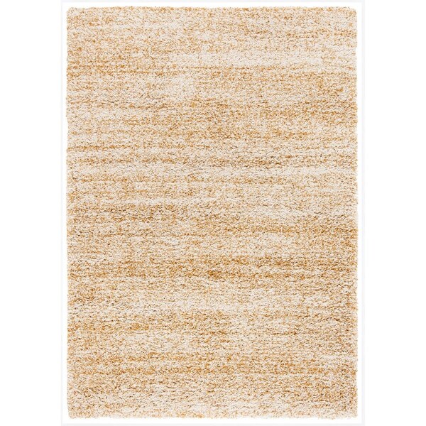Safavieh 8 x 10 ft. Hudson Shag Power Loomed Rectangle Area Rug; Ivory & Gold - SGH295G-8