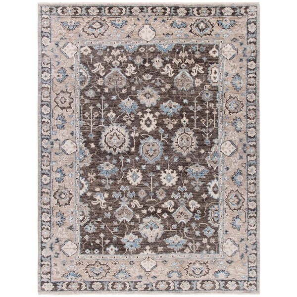 Safavieh 9 x 12 ft. Samarkand Hand Knotted Rectangle Area Rug Brown & Beige - SRK110T-9