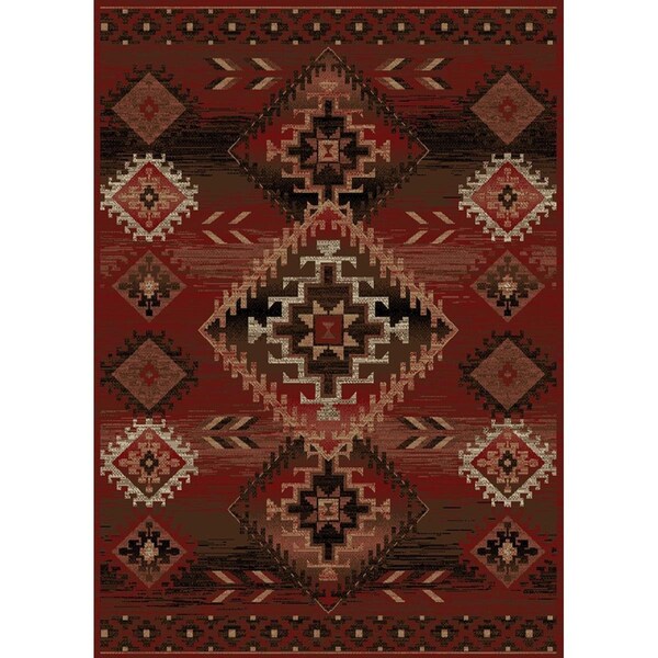 Mayberry Rug 2 x 4 ft. American Destination Phoenix Area Rug, Red - AD9450 2X4