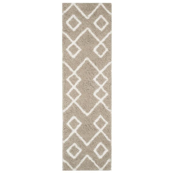 Safavieh 2 ft.-3 in. x 8 ft. Toronto Shag Hand Tufted Runner Rug, Silver and Ivory - SGT609C-28