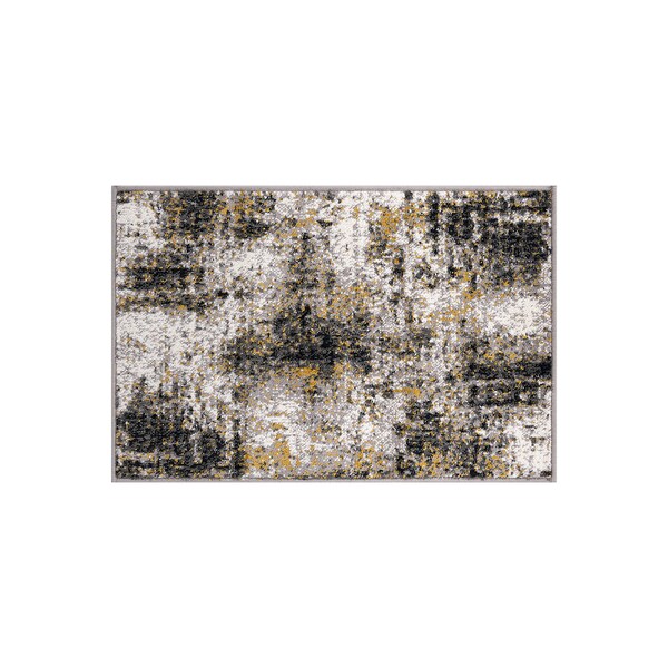 World Rug Gallery Adare Contemporary Abstract Area Rug 2'x3' Yellow - 977YELLOW2X3