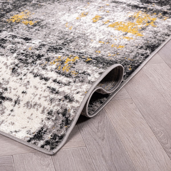 World Rug Gallery Adare Contemporary Abstract Area Rug 2'x3' Yellow - 977YELLOW2X3