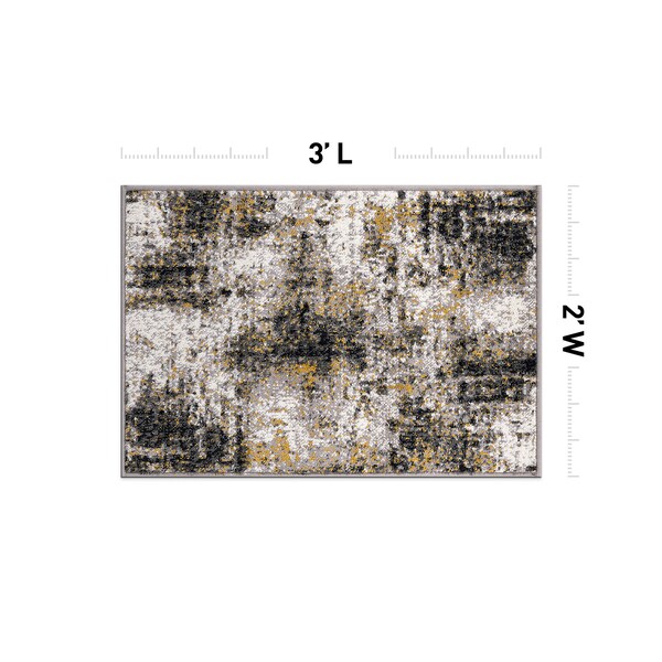 World Rug Gallery Adare Contemporary Abstract Area Rug 2'x3' Yellow - 977YELLOW2X3
