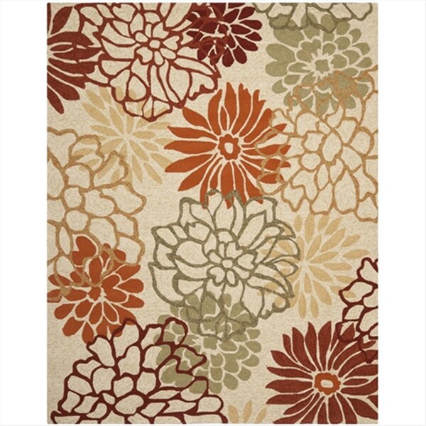 Safavieh 8 x 10 ft. Large Rectangle- Indoor - Outdoor Four Seasons Beige And Multi Hand Hooked Rug - FRS222A-8