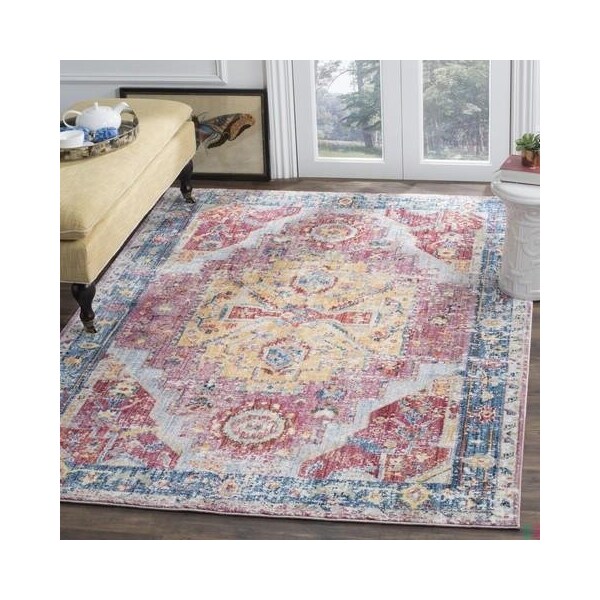 Safavieh 8 x 10 ft. Bristol Rectangle Power Loomed Rug Red & Blue - BTL488S-8