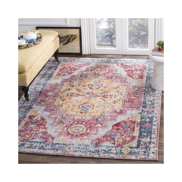 Safavieh 8 x 10 ft. Bristol Rectangle Power Loomed Rug Red & Blue - BTL488S-8