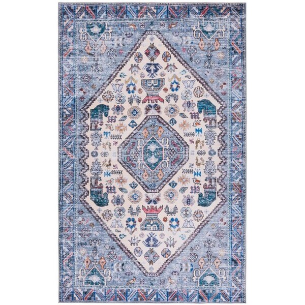 Safavieh 9 x 12 ft. Tucson Collection Rectangle Power Loomed Rug Beige & Grey - TSN194C-9