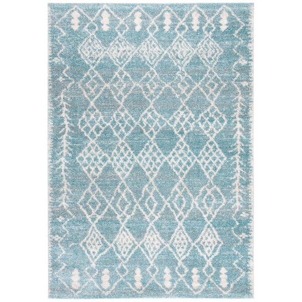 Safavieh Tunisia Power Loomed Rectangle Area RugAqua & Ivory 9 x 12 ft. - TUN736J-9
