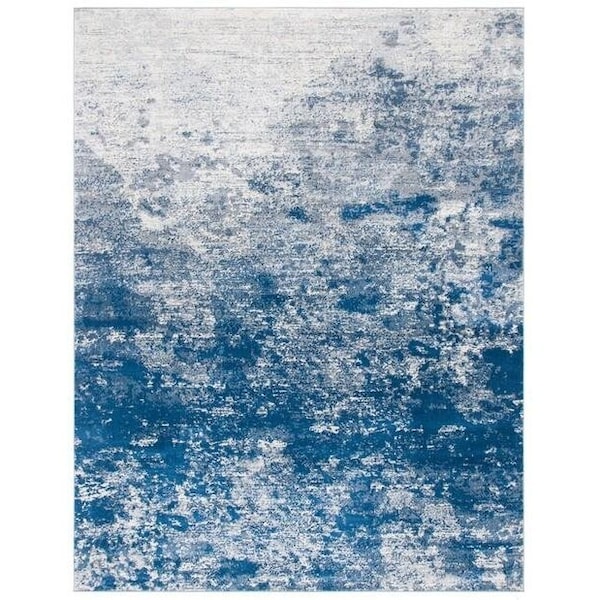 Safavieh 3 x 5 ft. Brentwood Contemporary Rectangle Power Loomed Area Rug, Grey & Navy - BNT822G-3